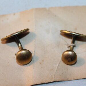 Vintage 1800s Cufflinks Oval Monogramed   14K Gold Top Tested 3.64g